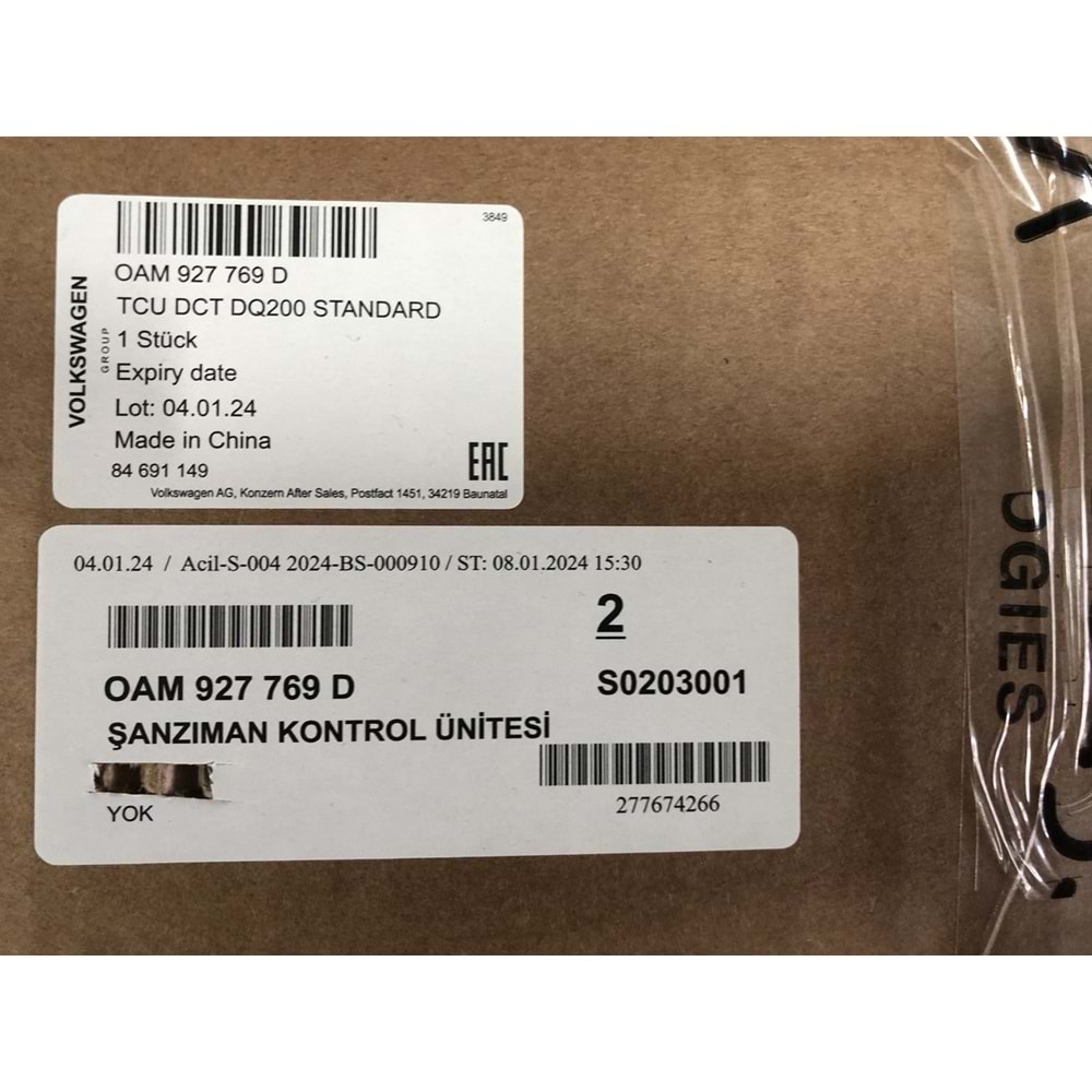 K TCU DQ200 0AM927769D S0203001